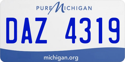 MI license plate DAZ4319