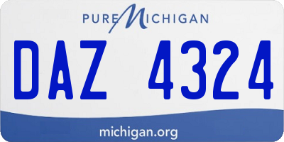 MI license plate DAZ4324