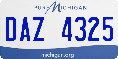 MI license plate DAZ4325