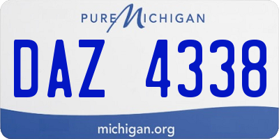 MI license plate DAZ4338