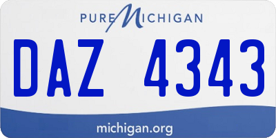 MI license plate DAZ4343