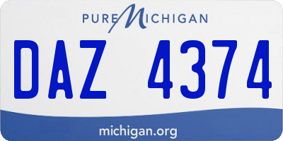 MI license plate DAZ4374