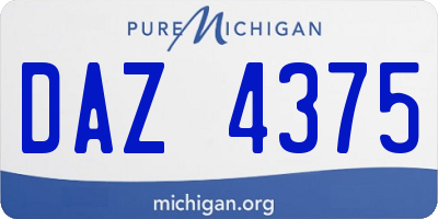 MI license plate DAZ4375