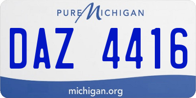 MI license plate DAZ4416