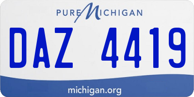 MI license plate DAZ4419