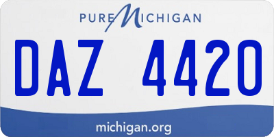 MI license plate DAZ4420