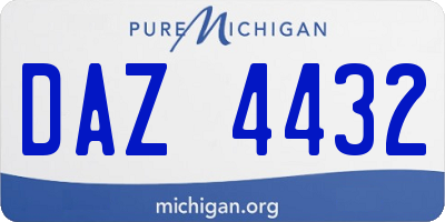 MI license plate DAZ4432