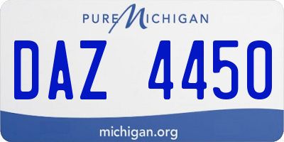 MI license plate DAZ4450
