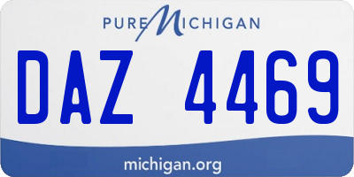MI license plate DAZ4469