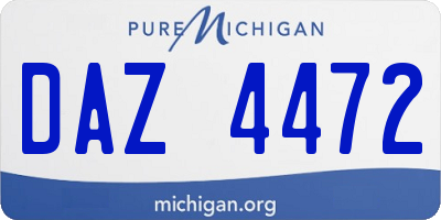 MI license plate DAZ4472