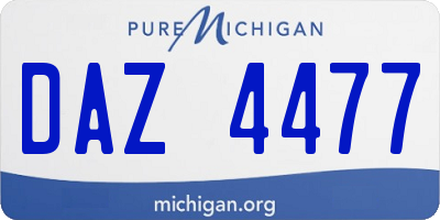 MI license plate DAZ4477