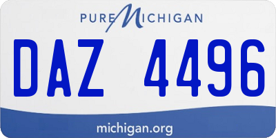 MI license plate DAZ4496