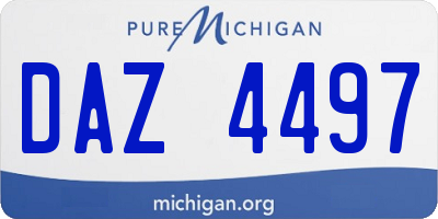MI license plate DAZ4497