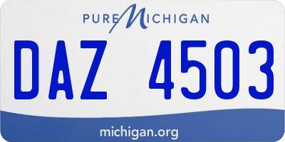 MI license plate DAZ4503