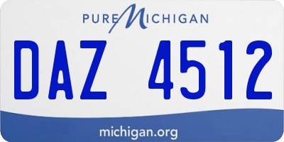 MI license plate DAZ4512