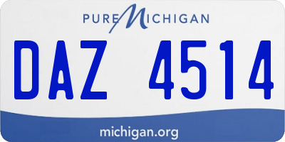 MI license plate DAZ4514