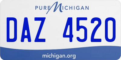 MI license plate DAZ4520