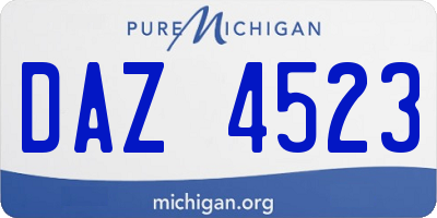 MI license plate DAZ4523