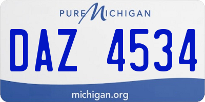 MI license plate DAZ4534