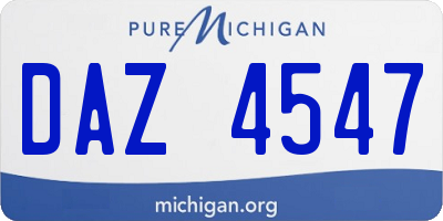 MI license plate DAZ4547