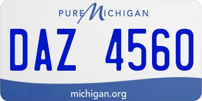 MI license plate DAZ4560