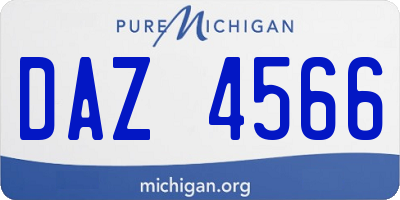 MI license plate DAZ4566