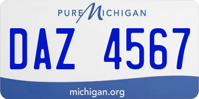 MI license plate DAZ4567