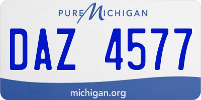 MI license plate DAZ4577