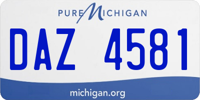 MI license plate DAZ4581