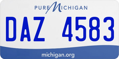 MI license plate DAZ4583