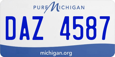 MI license plate DAZ4587