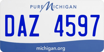 MI license plate DAZ4597
