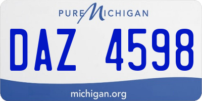 MI license plate DAZ4598