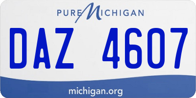 MI license plate DAZ4607