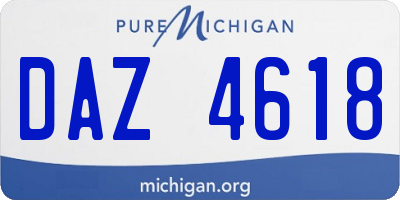 MI license plate DAZ4618