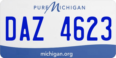 MI license plate DAZ4623