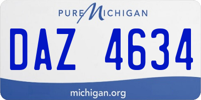 MI license plate DAZ4634
