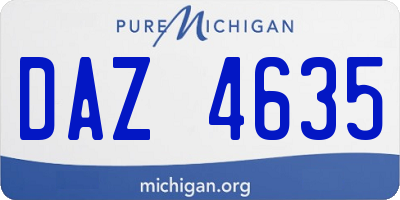 MI license plate DAZ4635