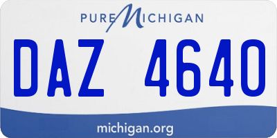 MI license plate DAZ4640