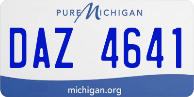 MI license plate DAZ4641