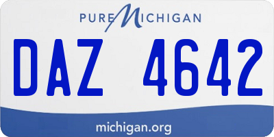 MI license plate DAZ4642