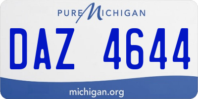 MI license plate DAZ4644
