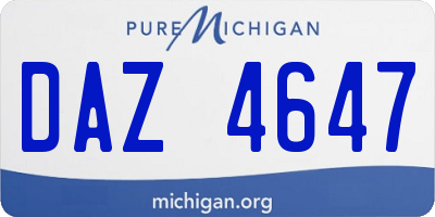 MI license plate DAZ4647