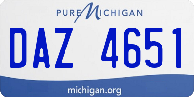 MI license plate DAZ4651