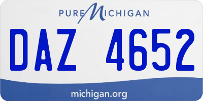 MI license plate DAZ4652