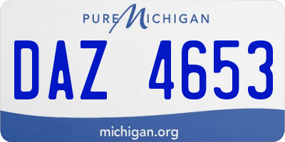 MI license plate DAZ4653