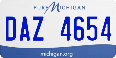 MI license plate DAZ4654