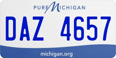 MI license plate DAZ4657