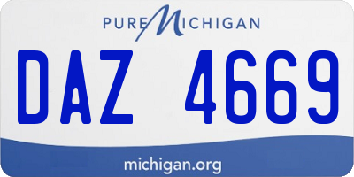 MI license plate DAZ4669