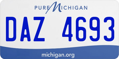 MI license plate DAZ4693